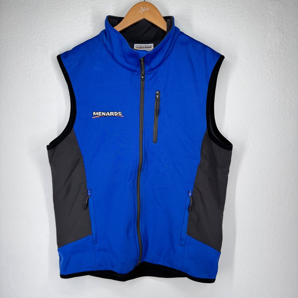 Menards Mens L Tall Work Employee Vest Uniform Zip‎ Pockets Lightweight